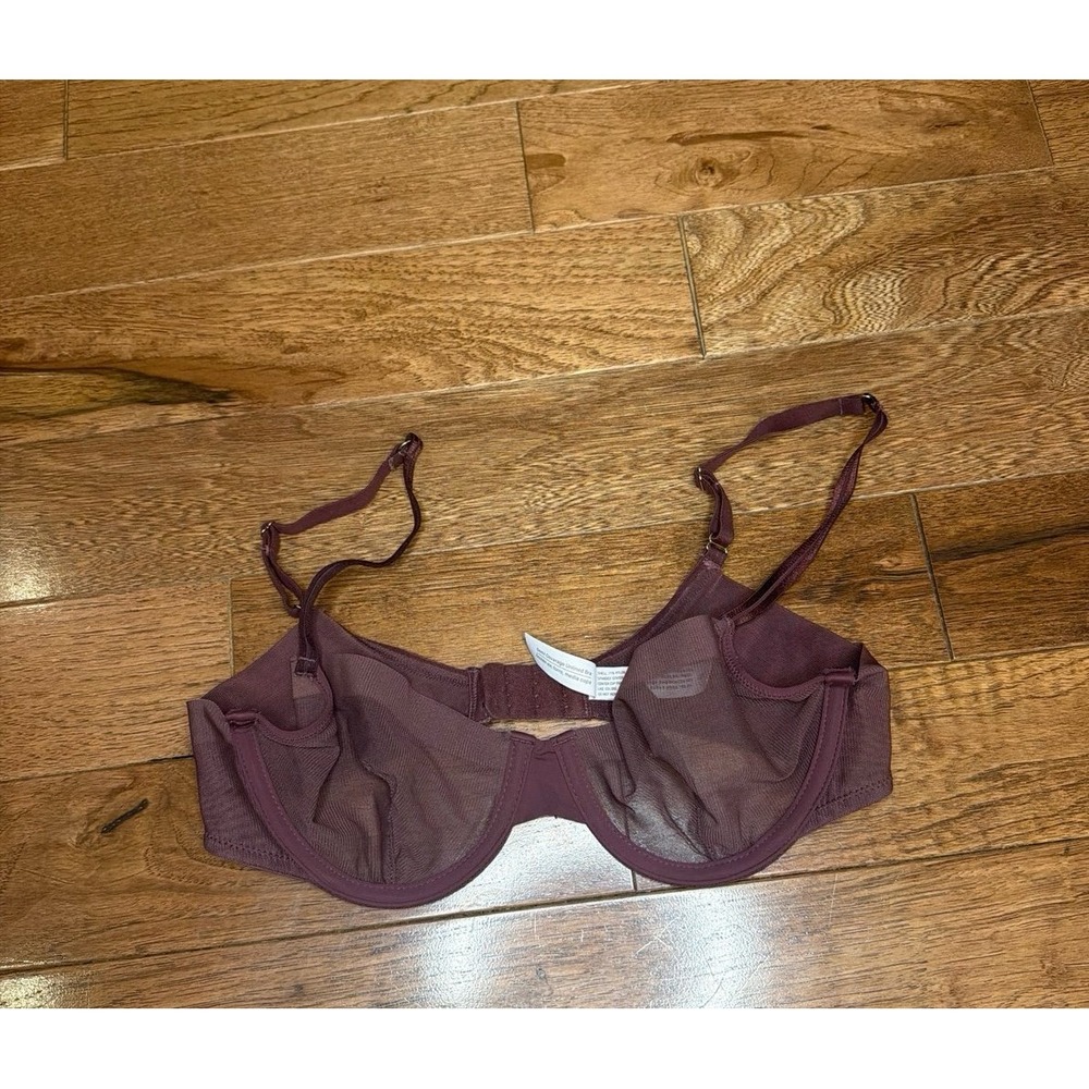 Sheer Mesh Unlined Bra Burgundy Auden Unlined Underwire 32B